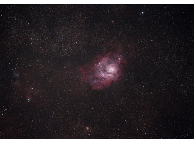 The Lagoon Nebula and Cat's Paw Nebula with a DSLR
