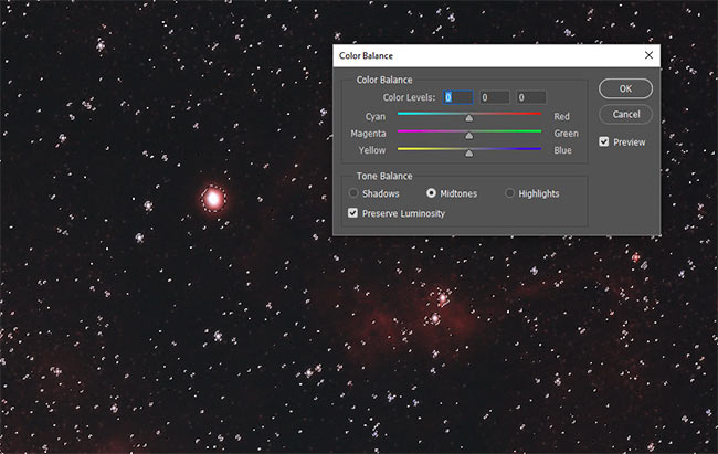 Fixing star color in Photoshop
