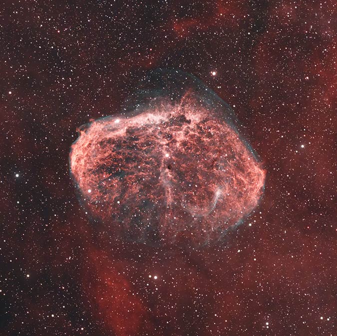 Crescent Nebula using Dual-Narrowband Filter