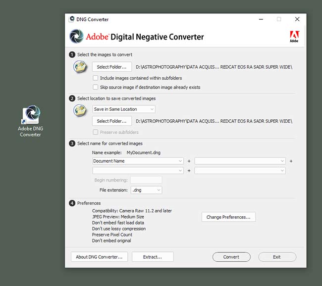 Adobe DNG converter