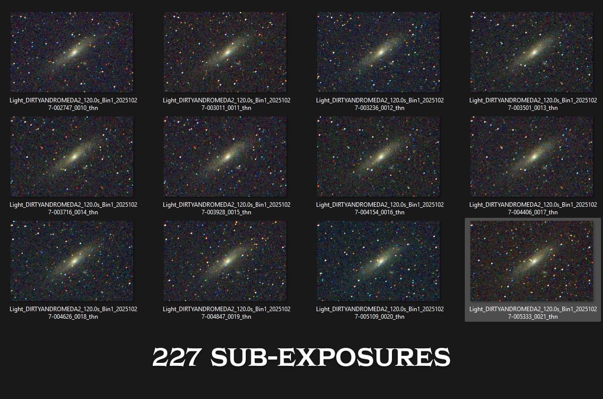 Andromeda Galaxy Sub Exposures