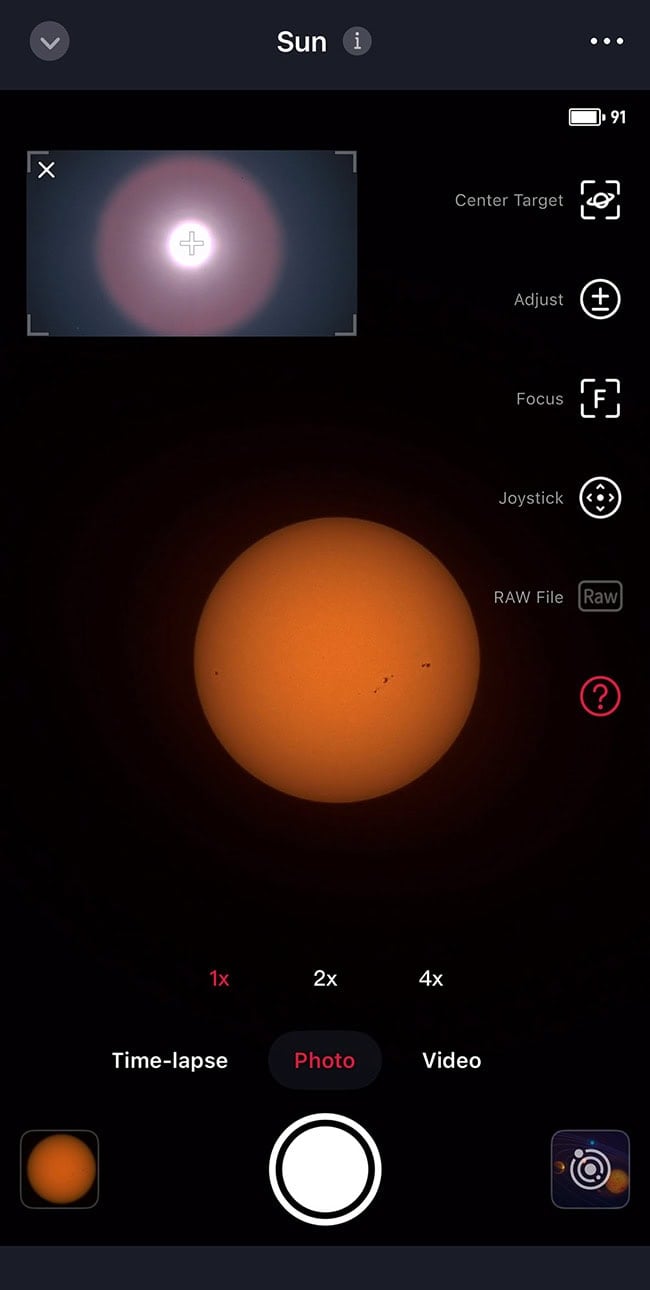 Seestar S30 screen