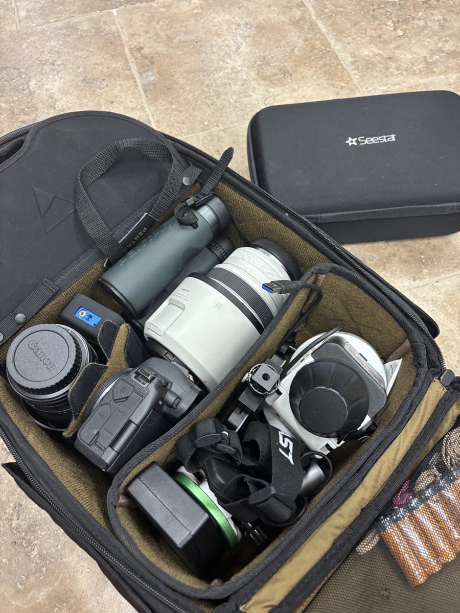 Astrophotography gear for camping