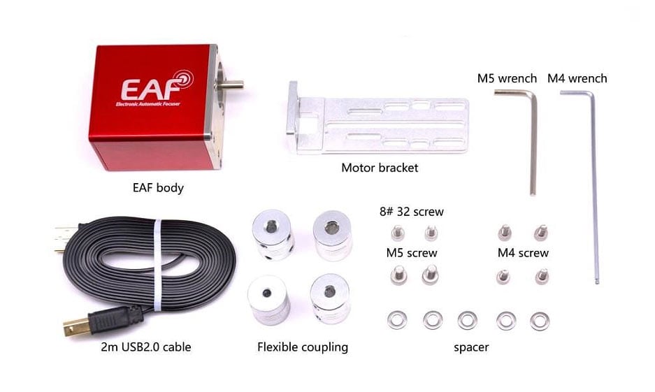 items included with the ZWO EAF autofocuser