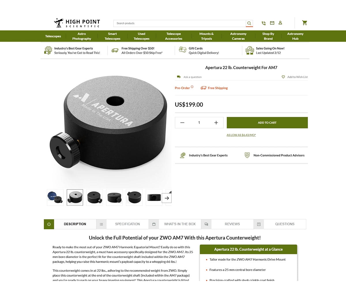 counterweight for the AM7