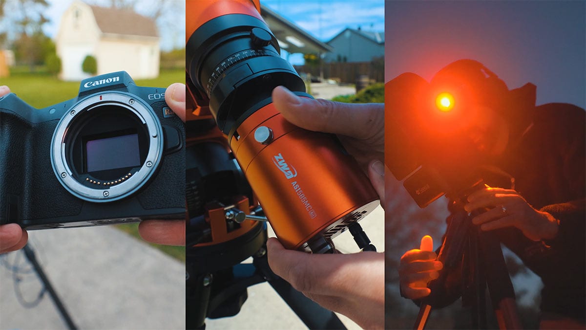 3 different astronomy cameras