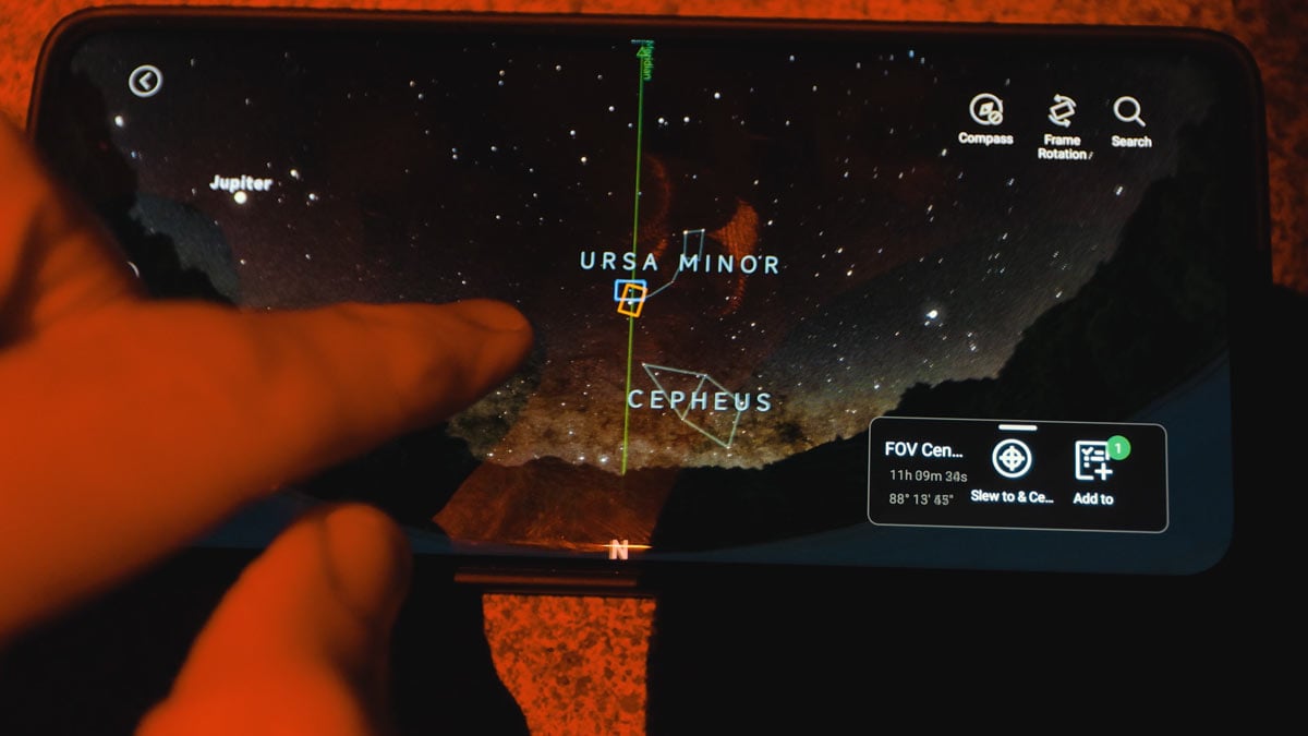 Framing targets on the ToupTek StellVita