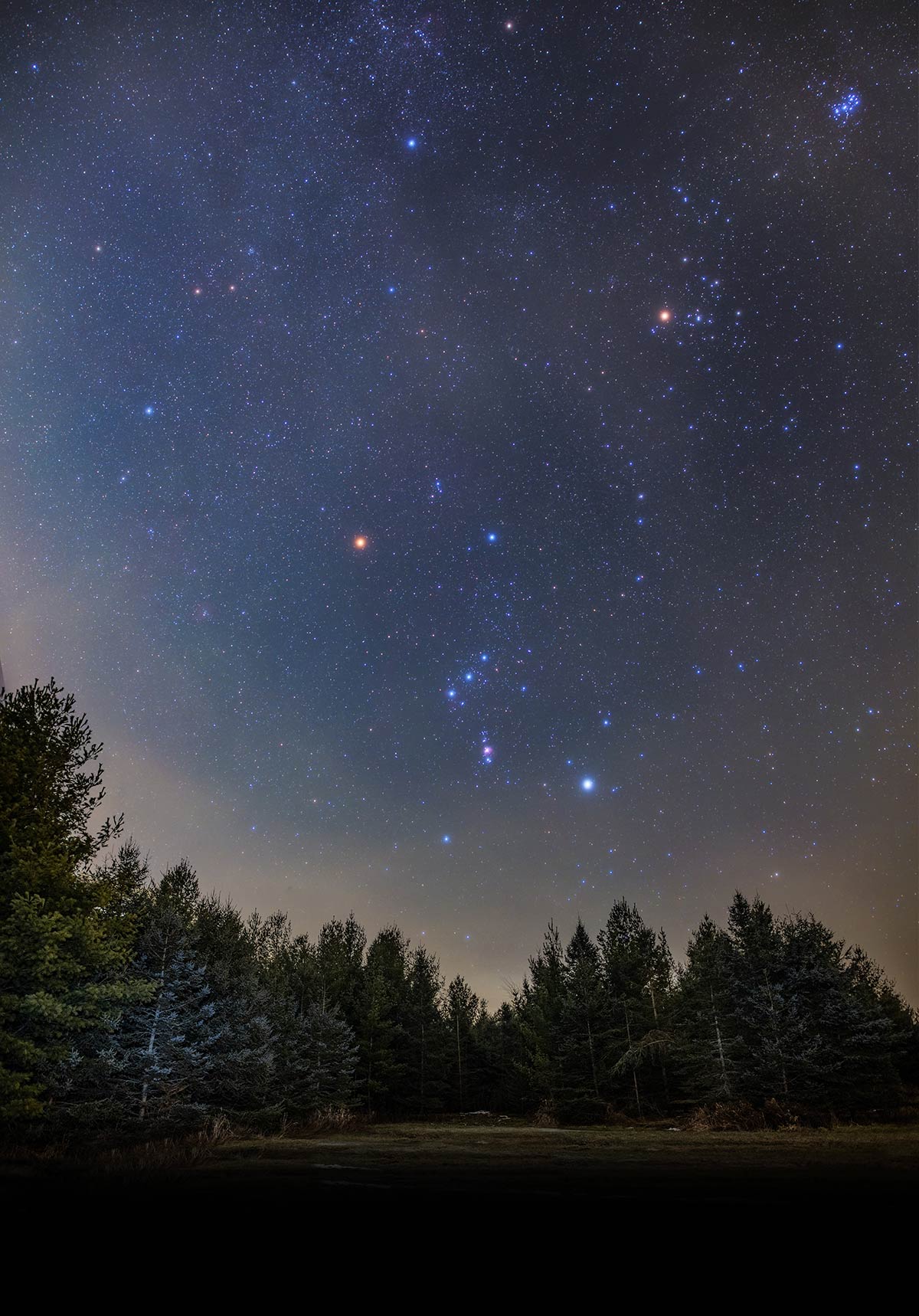 Orion constellation from Bortle 4 skies