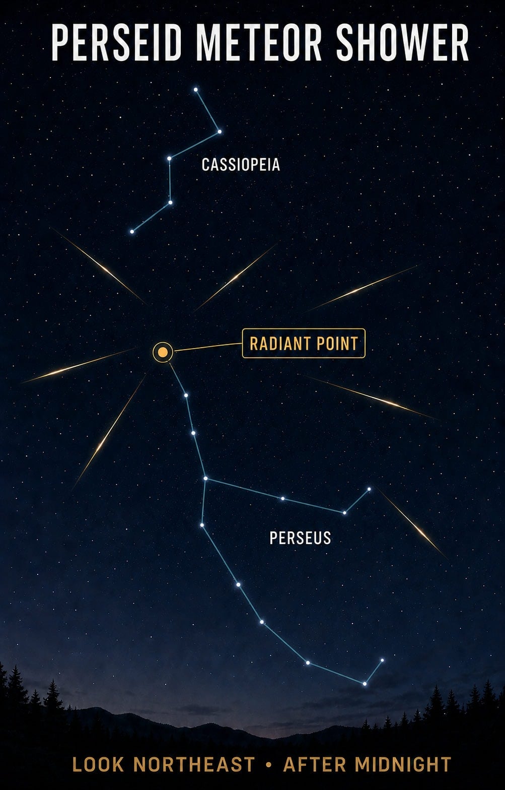 Radiant point of the Perseid Meteor Shower